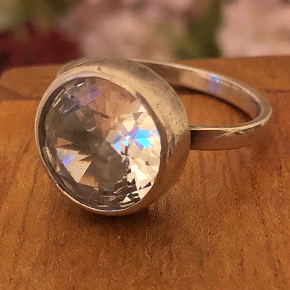 Silpada Sterling Silver Cubic Zirconia Ring Size 7